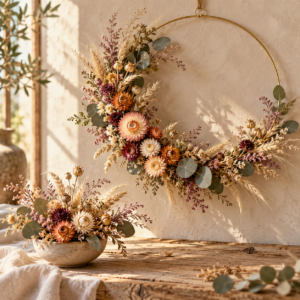 Workshop fiori secchi e stabilizzati · Ghirlanda e composizione